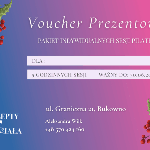 Voucher - Pakiet 5 Sesji Indywidualnych Pilates (5x 60min)